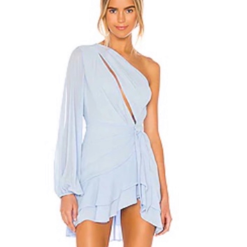 Michael Costello Sunny Mini Dress in light blue. In great condition.